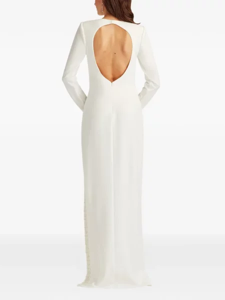 Rochie Tadashi Shoji cu mărgele de costum alb