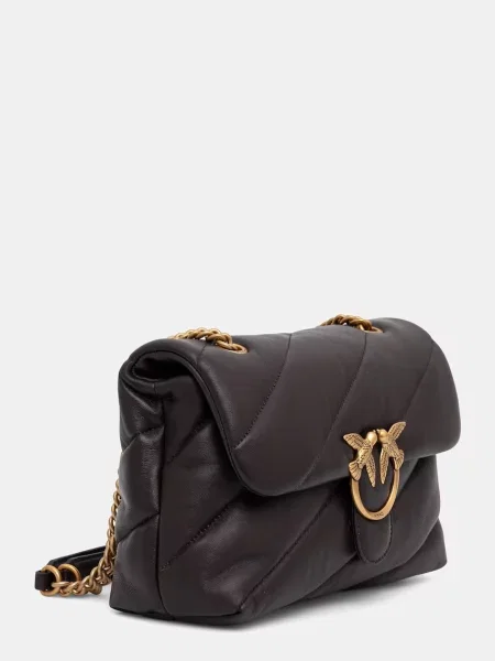 Geanta crossbody Pinko din piele clasică maro