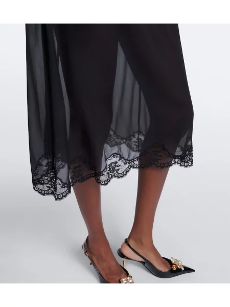 Rochie midi Dolce&gabbana de mătase negru