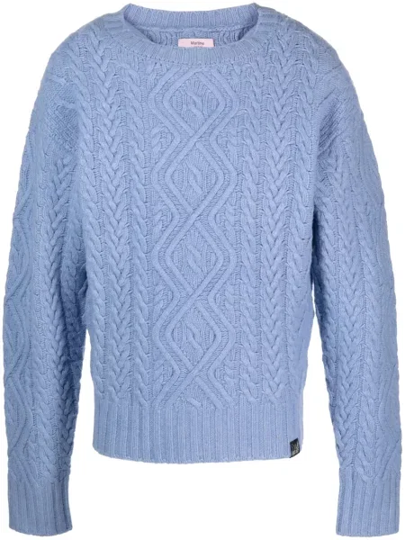 Пуловер Martine Rose от мерино вълна синьо