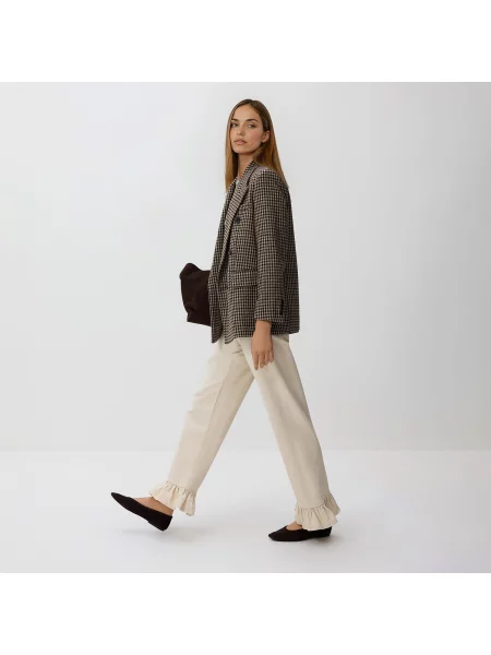 Reserved Široké džíny s volánky tělová