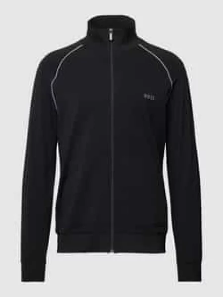Bluza rozpinana z wyhaftowanym logo model ‘Mix&Match’ Boss czarna