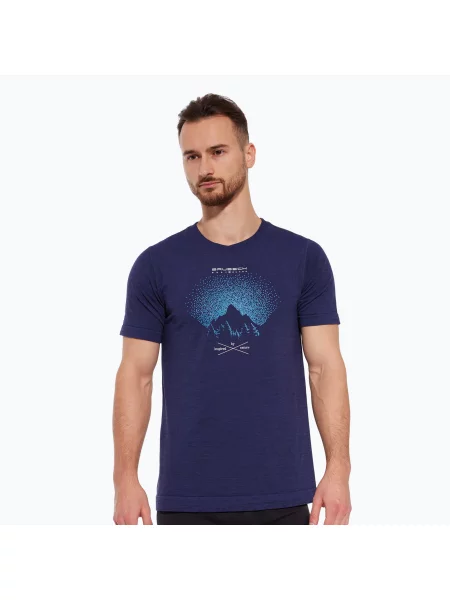 Koszulka z krótkim rękawem wełniana Brubeck OUTDOOR WOOL PRO niebieska