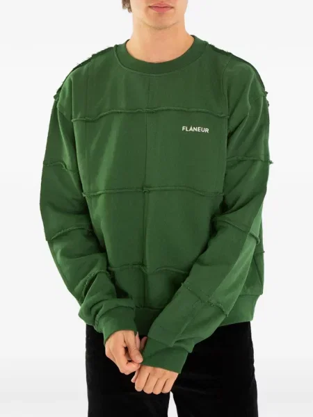 Hanorac crewneck Flâneur cu decolteu rotund verde