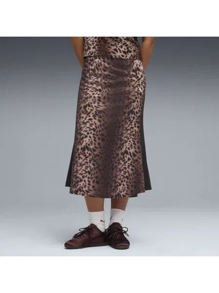 PUMA spódnica midi T7 Leo Luxe Track Odzież S czarny