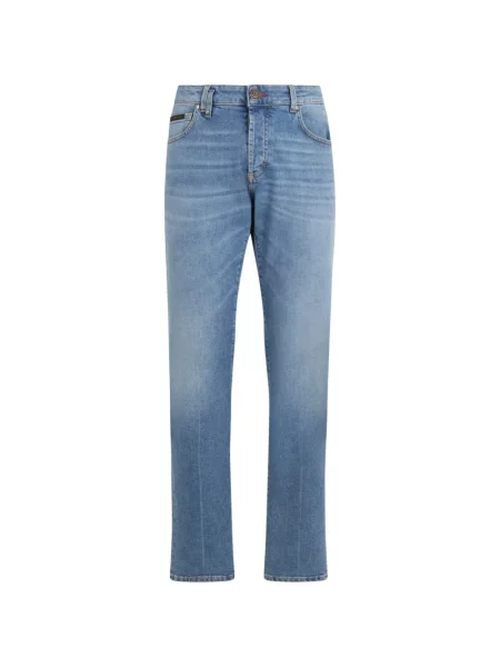 Blugi drepți Philipp Plein albastru