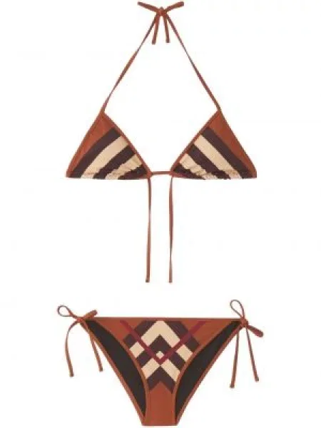 Bikini Burberry w kratkę brązowy