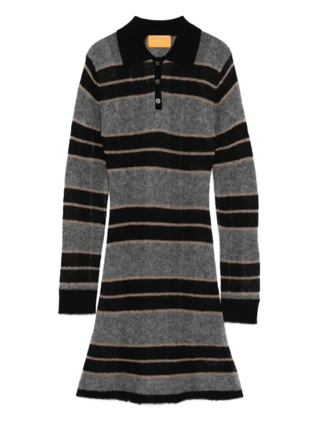 Sukienka midi Guest In Residence w paski do kolan garniturowa szara