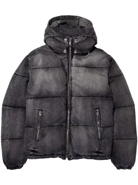 Geacă de blugi Purple Brand cu glugă negru