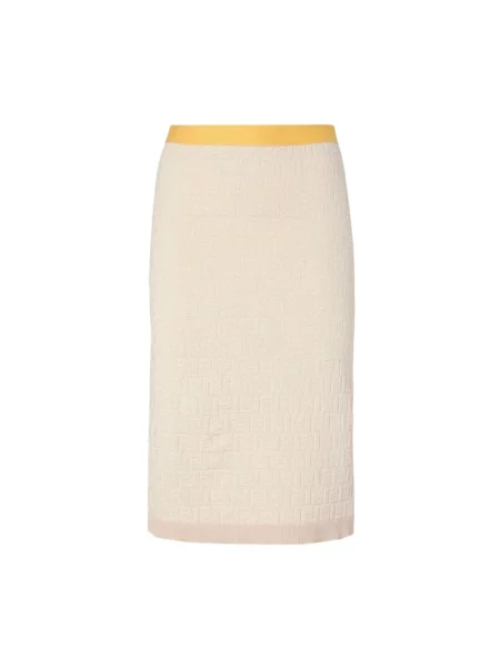 Spódnica midi Fendi beżowa