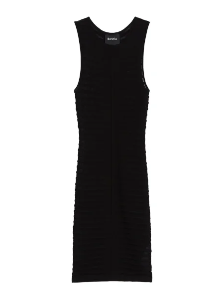 Bershka Úpletové šaty černá