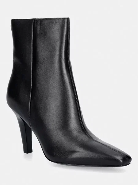 Guess botine cu cui pentru femei din piele RAFFA negru