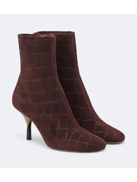Cizme scurte Jacquemus din piele de căprioară maro