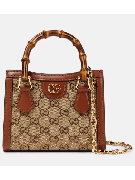 Platno torbica Gucci Diana rjava