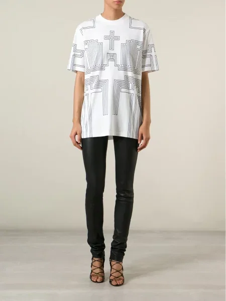 Tricou Givenchy cu imagine cu imprimeu geometric alb
