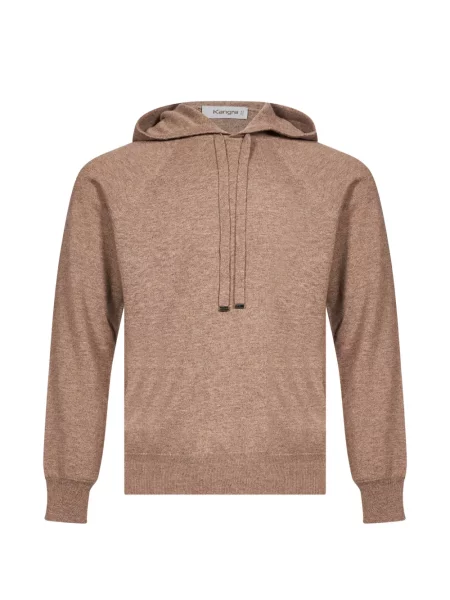 Hoodie Kangra με κορδόνι καφέ
