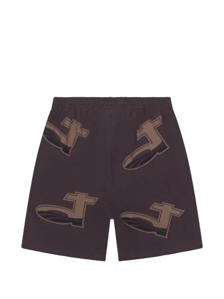Szorty jeansowe Denim Tears z nadrukiem z siateczką brązowe