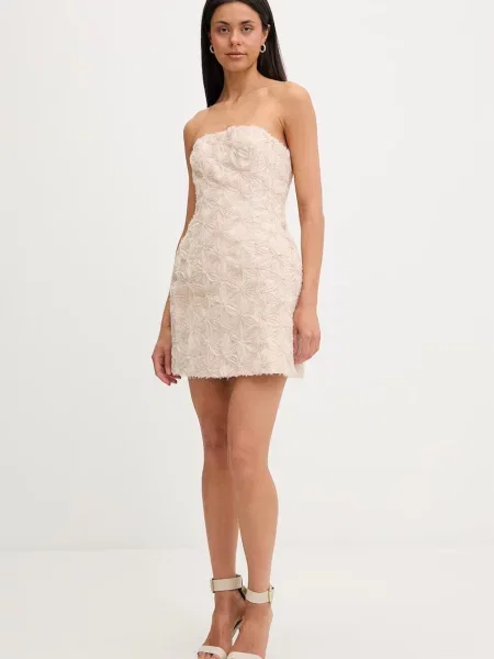 Bardot rochie evazată bej