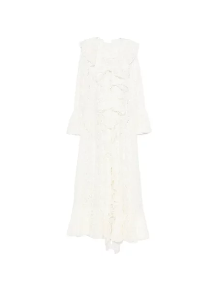 Rochie de dantelă Les Filles D'eva cu model floral asimetric din dantelă alb
