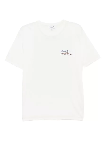 Tricou Lacoste cu imagine din jerseu alb