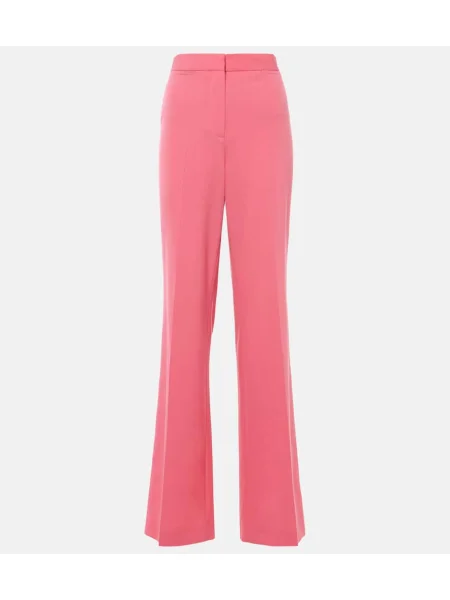 Pantaloni Stella Mccartney cu talie înaltă de lână roz