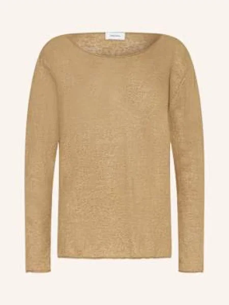Darling Harbour Sweter Z Lnu beige beżowy