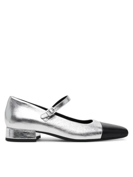 Кожени обувки с дебел Vagabond Shoemakers DEBBI с дебел сребристо