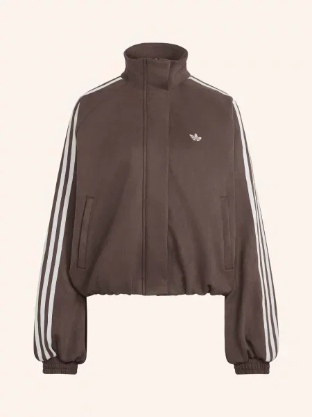 Semišová běžecká bunda Adidas Originals hnědá