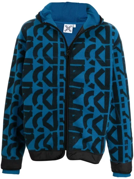Hanorac cu glugă Kenzo cu autograf albastru