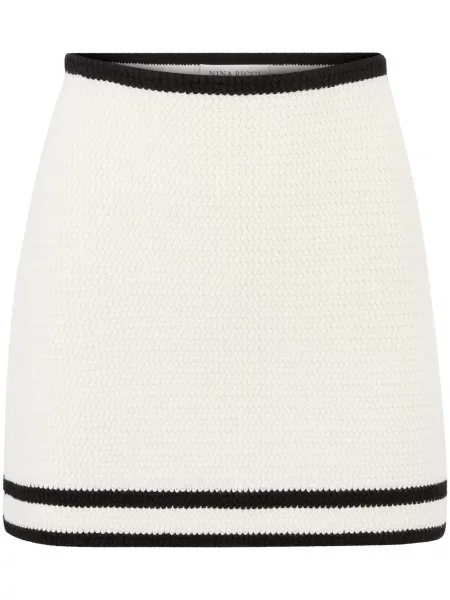 Fusta mini Nina Ricci din tweed alb