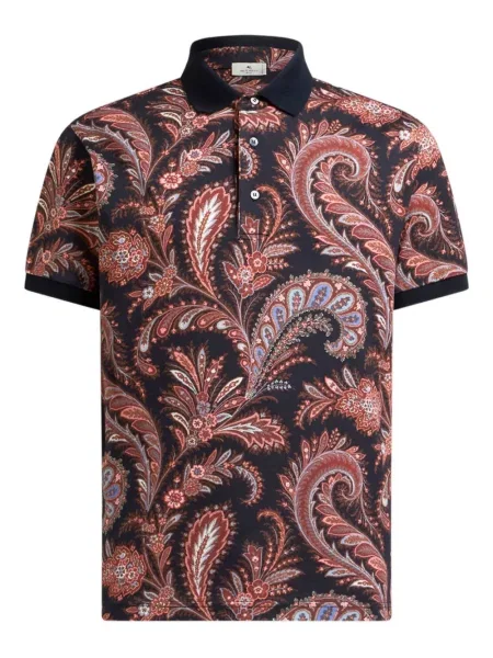 Polo Etro cu imagine cu model paisley negru