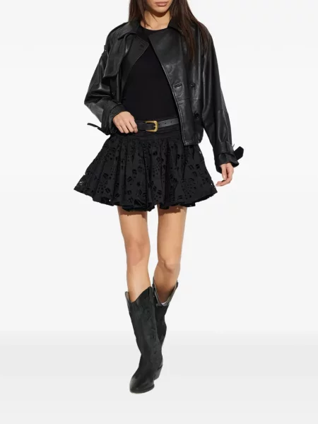 Fustă Allsaints cu broderie negru