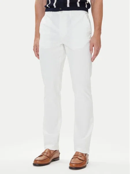 Tommy Hilfiger Pantaloni chino Denton Essential Straight Fit alb