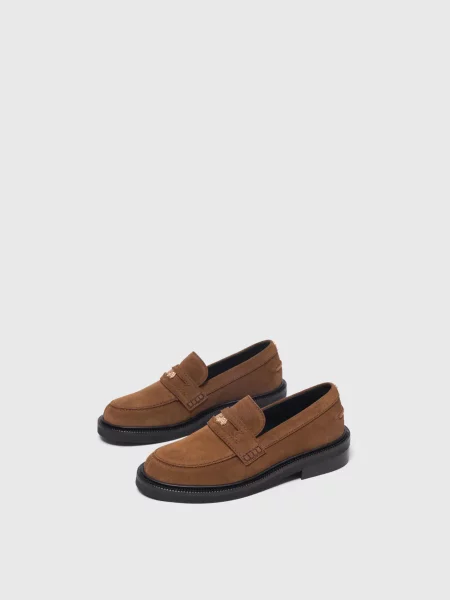 Замшеві лофери Maje коричневі