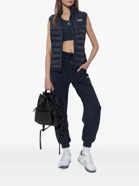 Prošiven prsluk Ea7 Emporio Armani s printom plava
