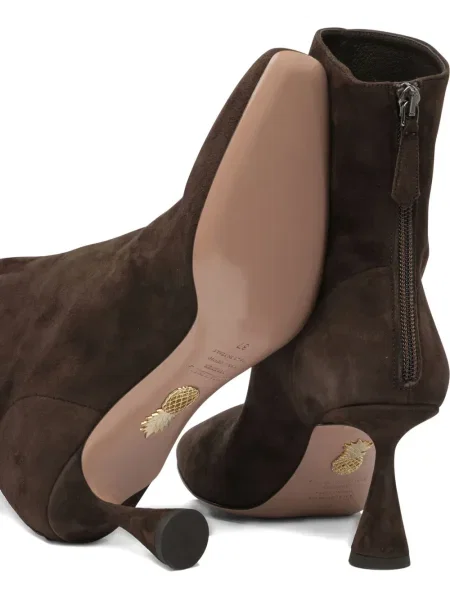 Cizme scurte Aquazzura din piele de căprioară maro