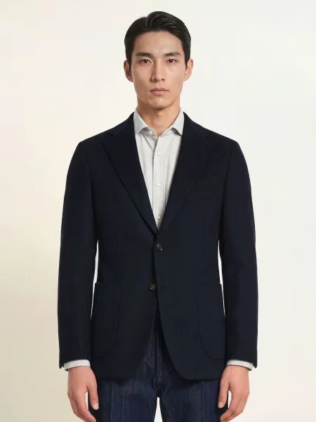 Windsor. Kombinované Sako Giorno Extra Slim Fit S Kašmírem dark blue modré
