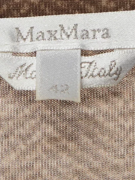 Cu centură rochie midi Max Mara cu model herringbone maro