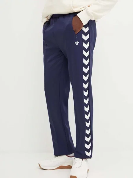 Tepláky Hummel tmavomodrá vzorované