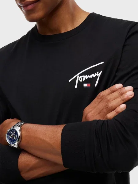 Лонгслив Tommy Jeans черный