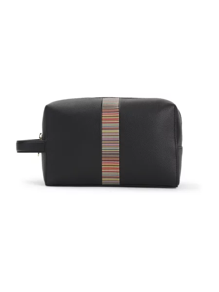Torba Ps By Paul Smith skórzana w paski czarna