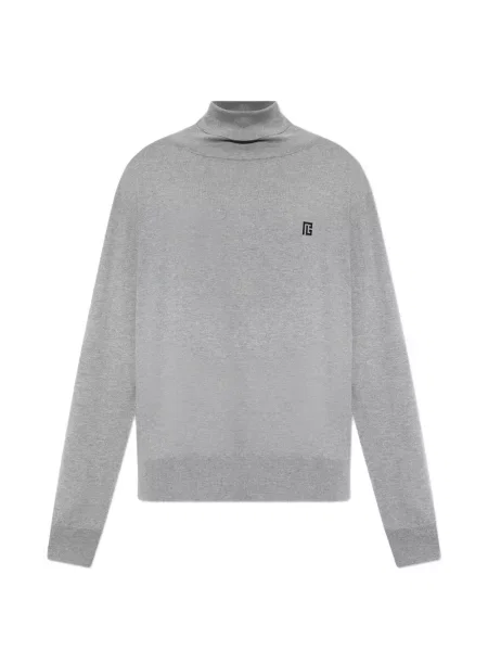 Pulover Balmain cu broderie gri