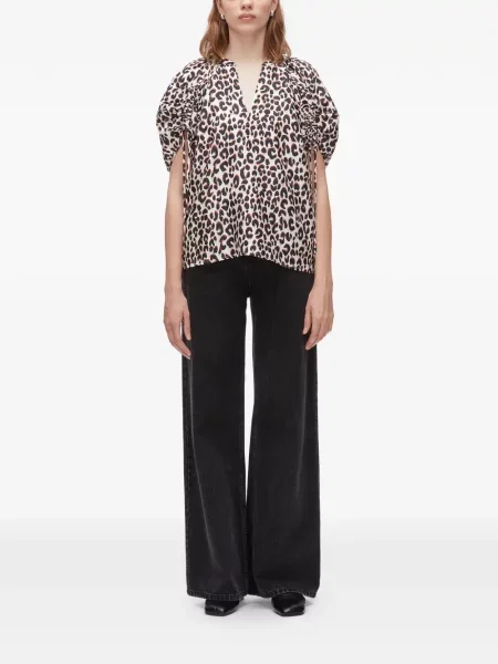 Bluzka 3.1 Phillip Lim z nadrukiem z dekoltem w serek z nadrukiem zwierzęcym