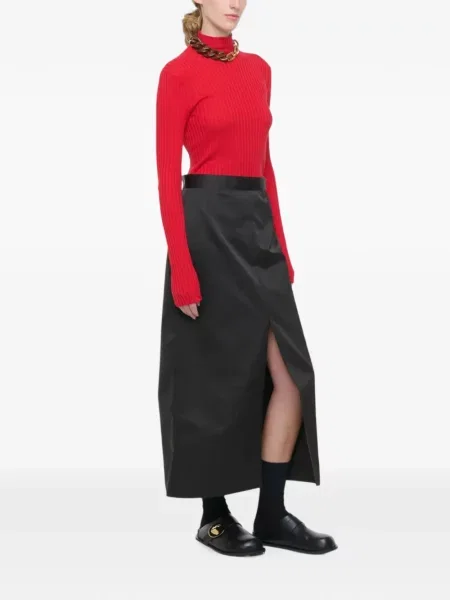 Fusta maxi Plan C din satin negru