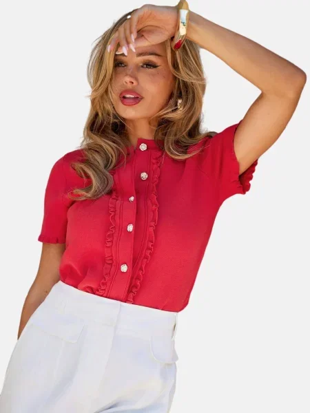 Lipsy Geacă tricotată roșu