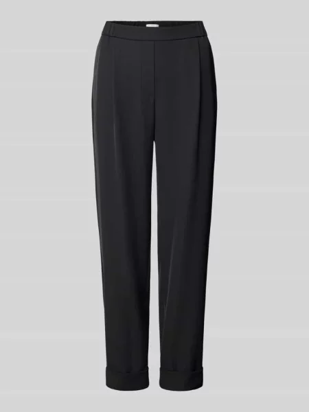 Spodnie do garnituru o kroju slim fit z zakładkami w pasie Jake*s Collection czarne