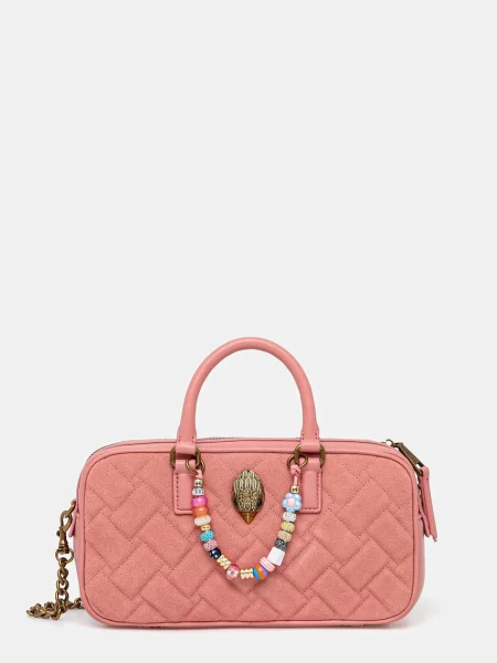 Kurt Geiger London torebka zamszowa KENSINGTON różowy