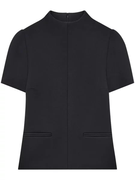 Haftowana koszulka Courreges z twillu czarna