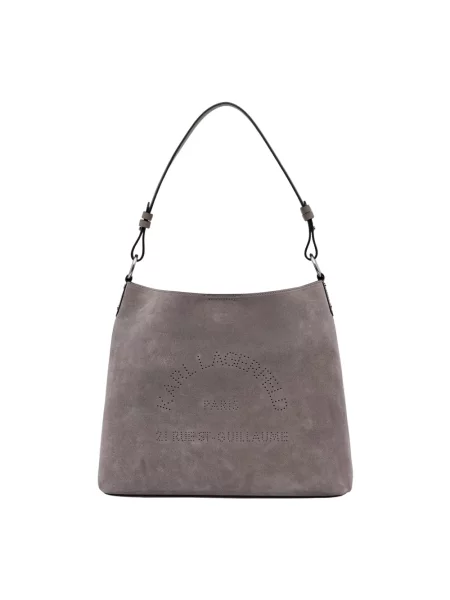 Karl Lagerfeld torebka shopper zamszowa K/DAILY szara