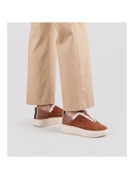 Sneakersy Alexander Smith skórzane wsuwane brązowe